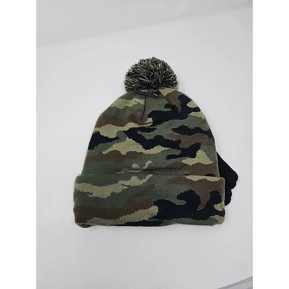 NFL Salute To Service Green Camo Beanie Hat & Gloves Set Buffalo Bills